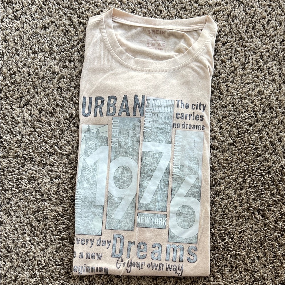SHEIN Beige Urban Dreams T-Shirt